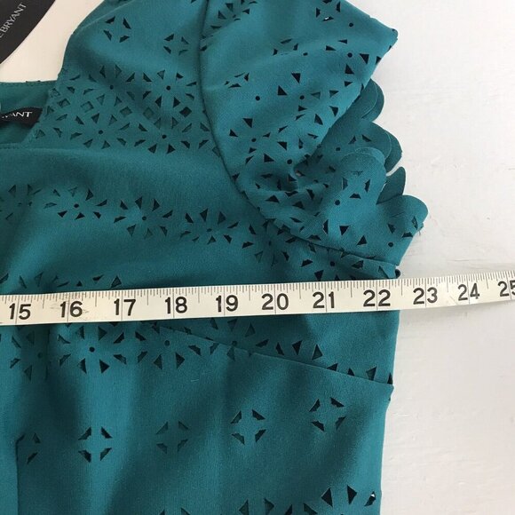 Lane Bryant Midi Dress Womens Plus Size 18 Teal Laser Cut Pleated NWT‎ - Picture 12 of 14